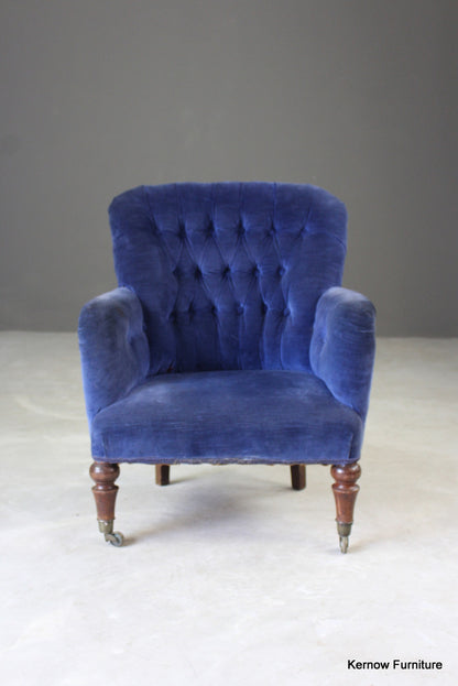 Small Victorian Button Back Armchair - Kernow Furniture