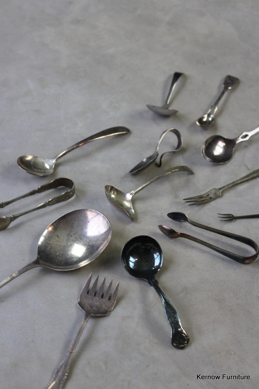 Assorted Vintage EPNS Spoons Forks - Kernow Furniture