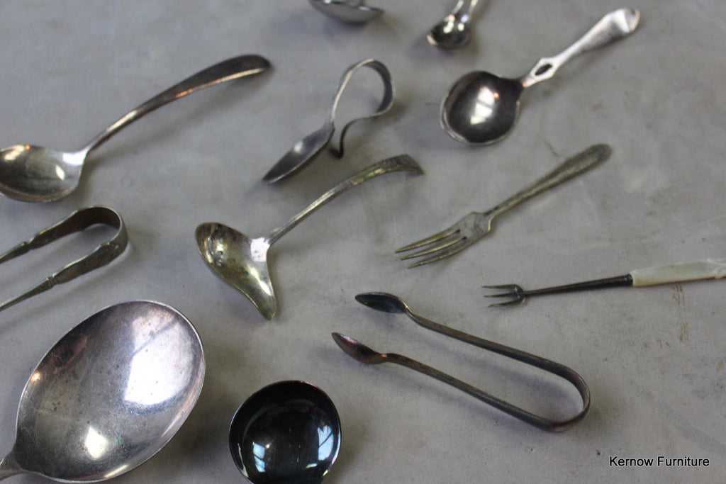 Assorted Vintage EPNS Spoons Forks - Kernow Furniture