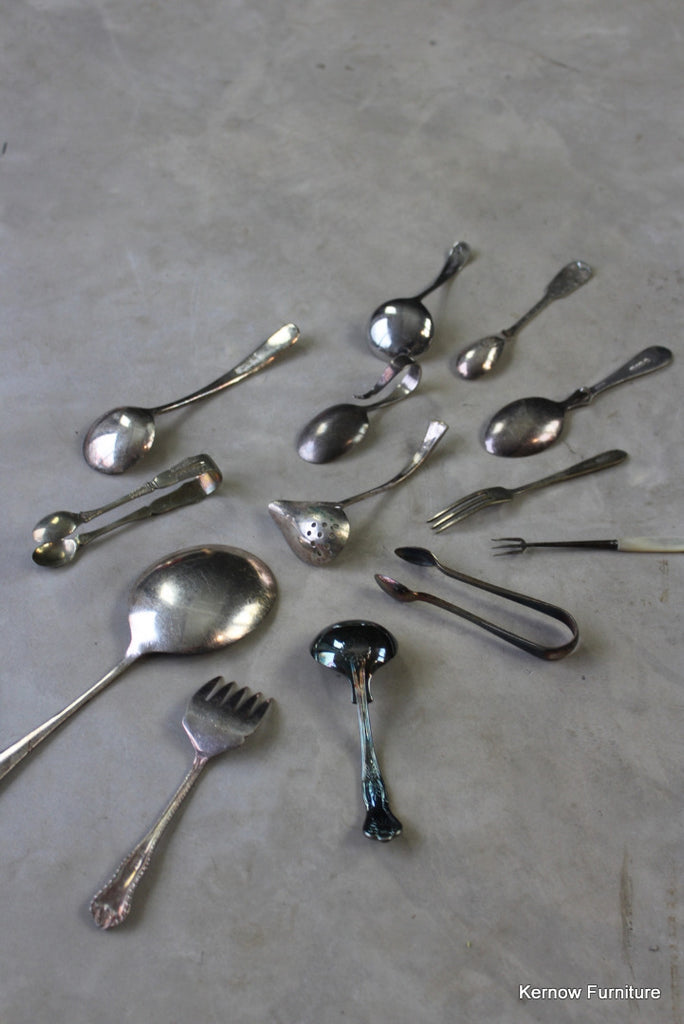 Assorted Vintage EPNS Spoons Forks - Kernow Furniture