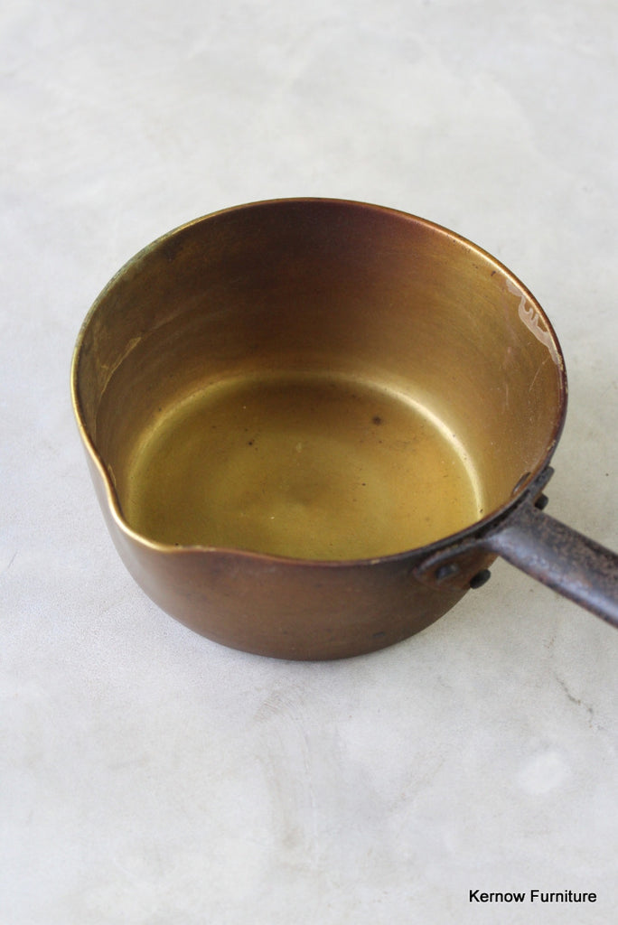 Victorian Brass Saucepan - Kernow Furniture