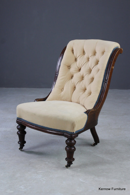 Victorian Button Back Fireside Chair - Kernow Furniture