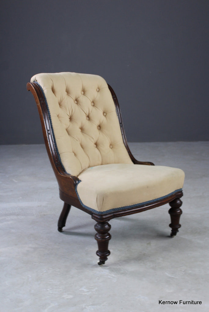 Victorian Button Back Fireside Chair - Kernow Furniture