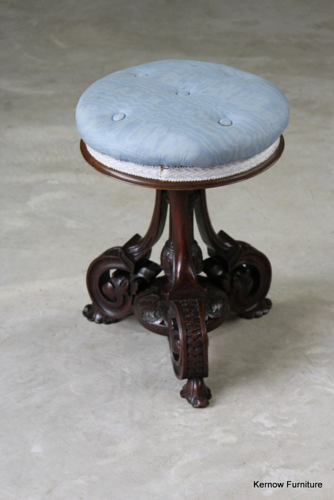 Antique Victorian Music Stool - Kernow Furniture