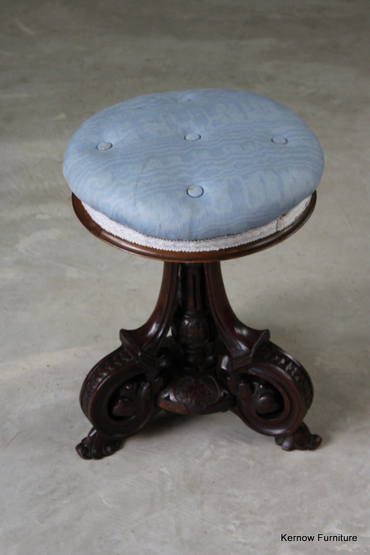 Antique Victorian Music Stool - Kernow Furniture