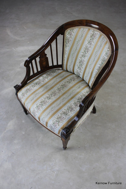 Victorian Rosewood Tub Chair - Kernow Furniture