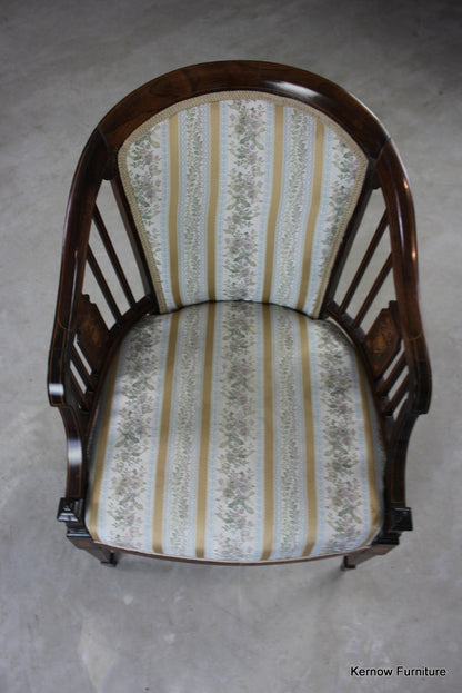 Victorian Rosewood Tub Chair - Kernow Furniture