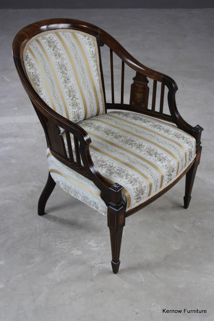 Victorian Rosewood Tub Chair - Kernow Furniture