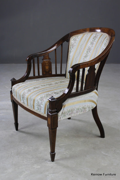 Victorian Rosewood Tub Chair - Kernow Furniture