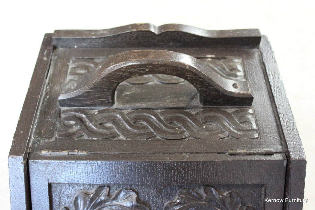Carved Oak Coal Scuttle - Kernow Furniture