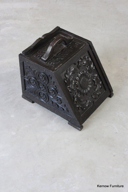 Carved Oak Coal Scuttle - Kernow Furniture