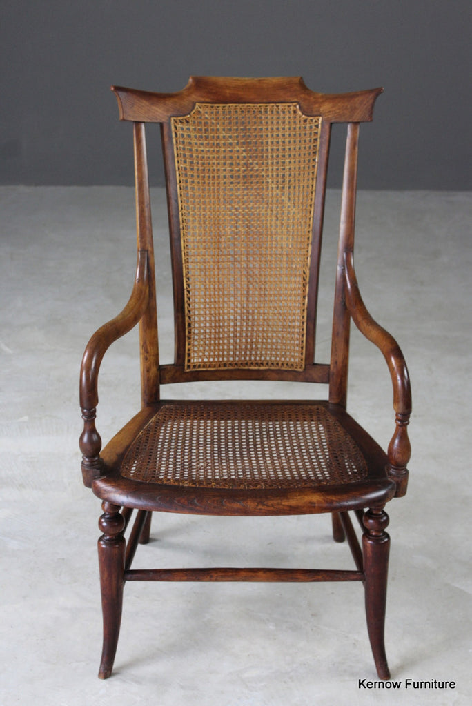 Elm & Beech Cane Carver Chair - Kernow Furniture