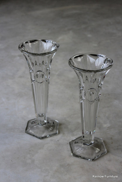 Pair Clear Glass Vase - Kernow Furniture