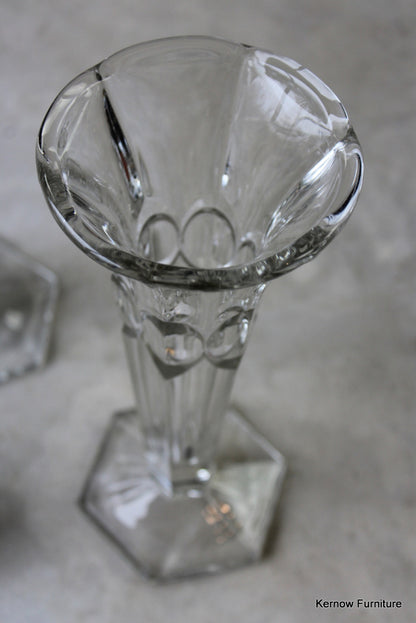 Pair Clear Glass Vase - Kernow Furniture