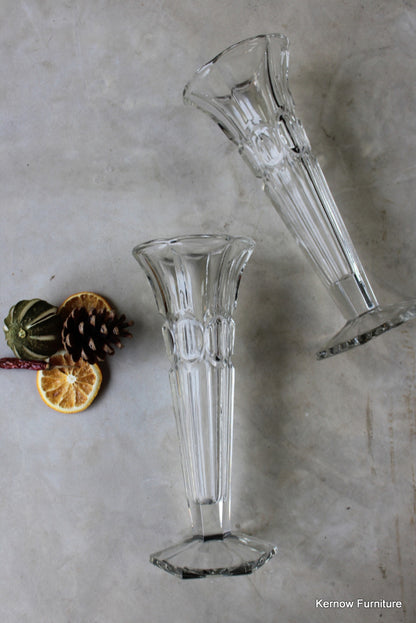 Pair Clear Glass Vase - Kernow Furniture