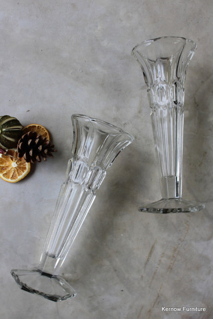 Pair Clear Glass Vase - Kernow Furniture