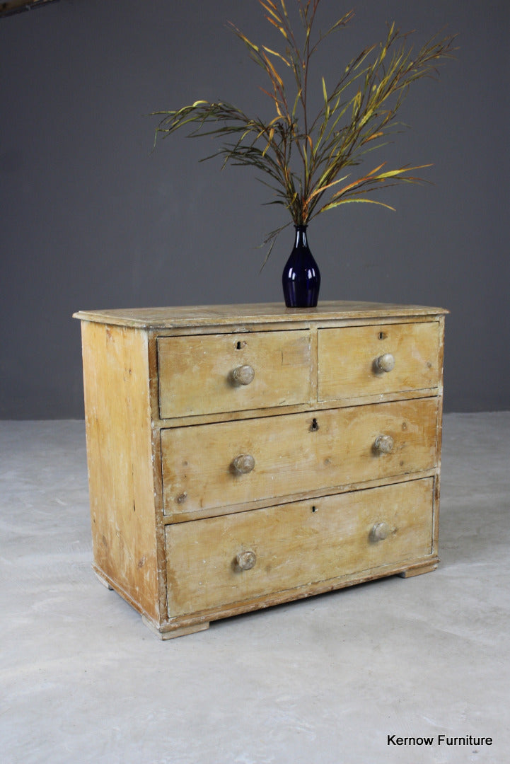 Antique Pine Chest of Drawers - Kernow Furniture