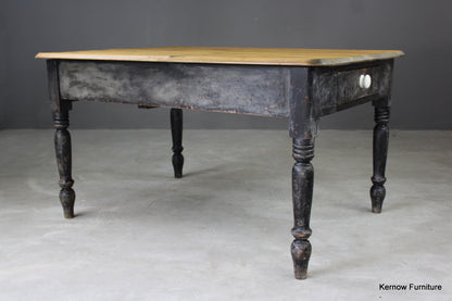 Antique Pine Kitchen Table - Kernow Furniture