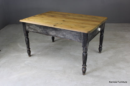 Antique Pine Kitchen Table - Kernow Furniture