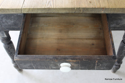 Antique Pine Kitchen Table - Kernow Furniture