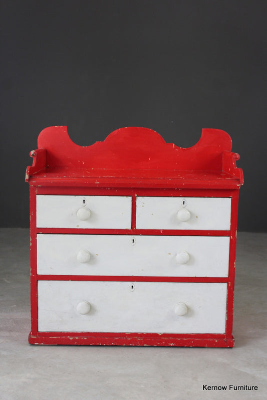 Painted Pine Chest with Gallery Back - Kernow Furniture