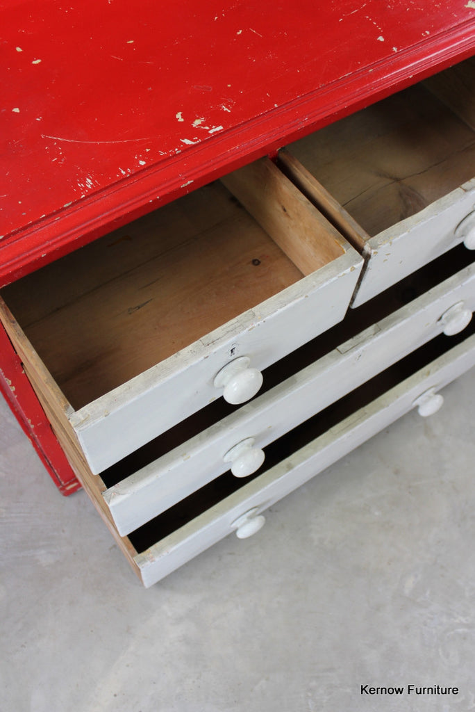Painted Pine Chest with Gallery Back - Kernow Furniture