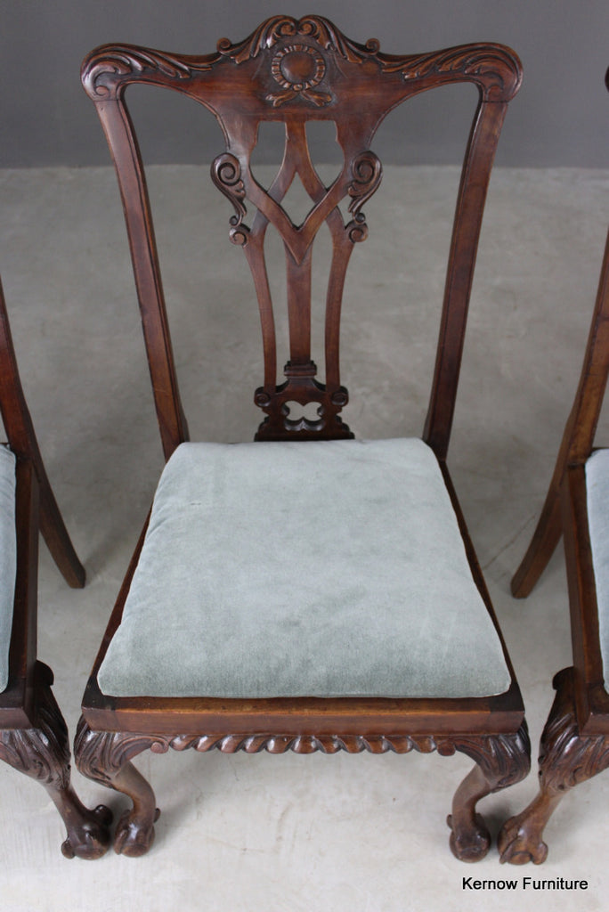 4 Chippendale Style Dining Chairs - Kernow Furniture