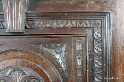 Carved Oak Corner Cupboard - Kernow Furniture