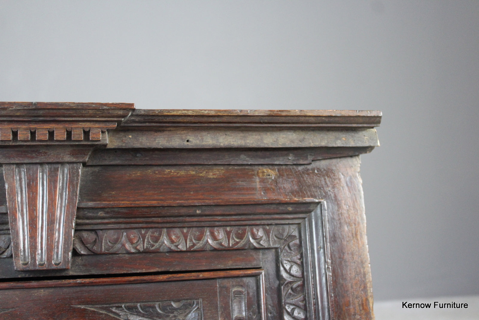 Carved Oak Corner Cupboard - Kernow Furniture