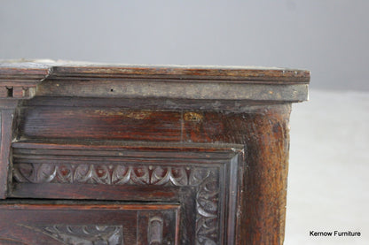 Carved Oak Corner Cupboard - Kernow Furniture