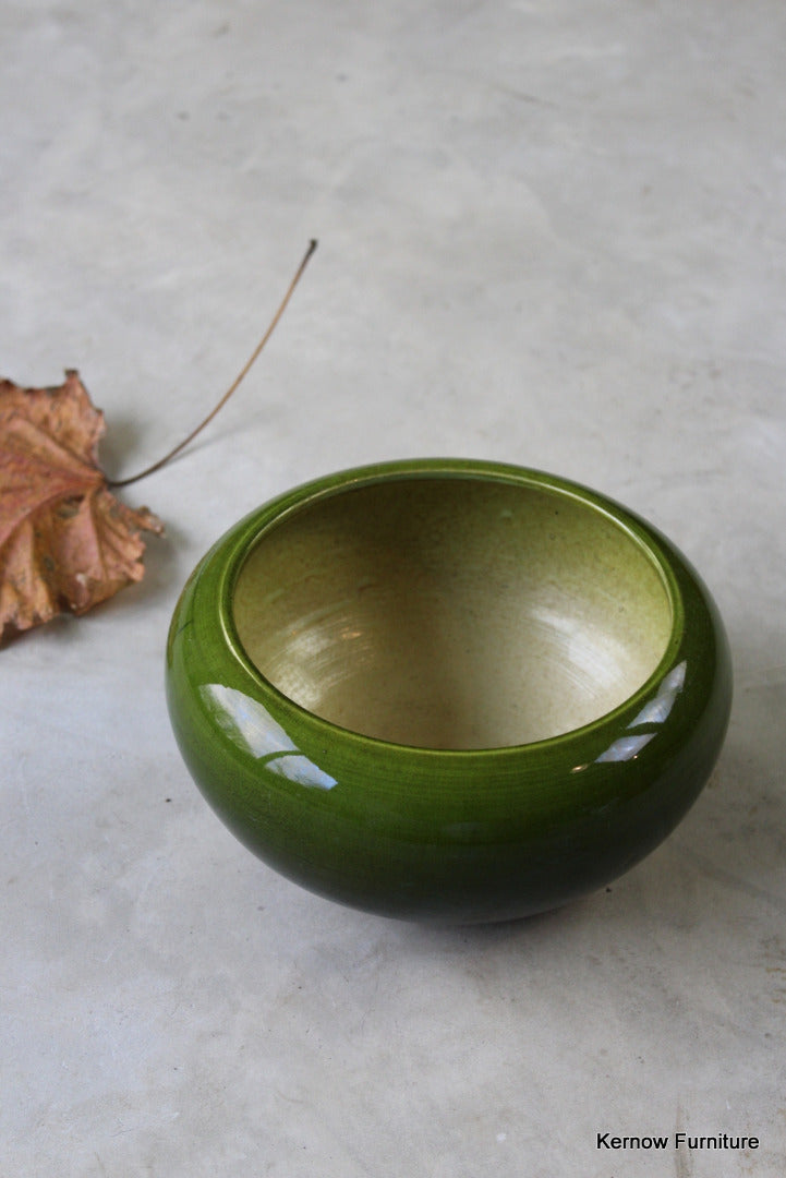 Bretby Green Art Pottery Bowl - Kernow Furniture