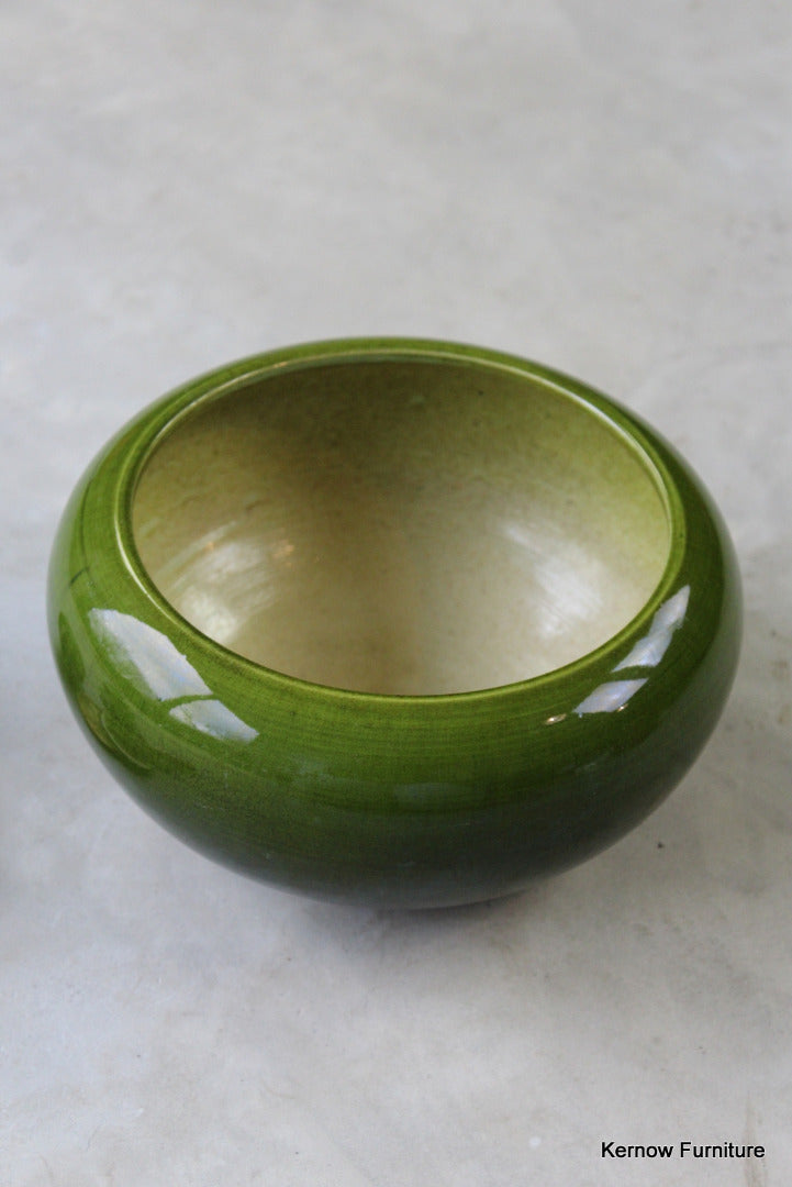 Bretby Green Art Pottery Bowl - Kernow Furniture