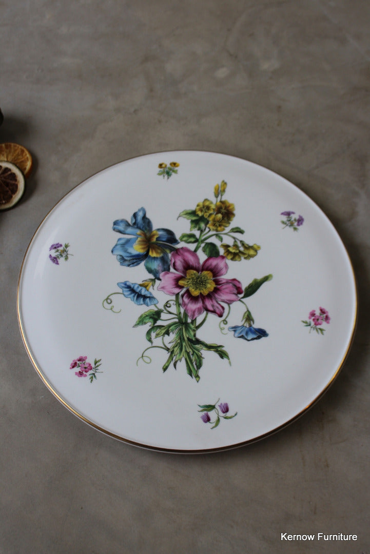 Royal Worcester Gloucester Flowers Gateau Plate - Kernow Furniture