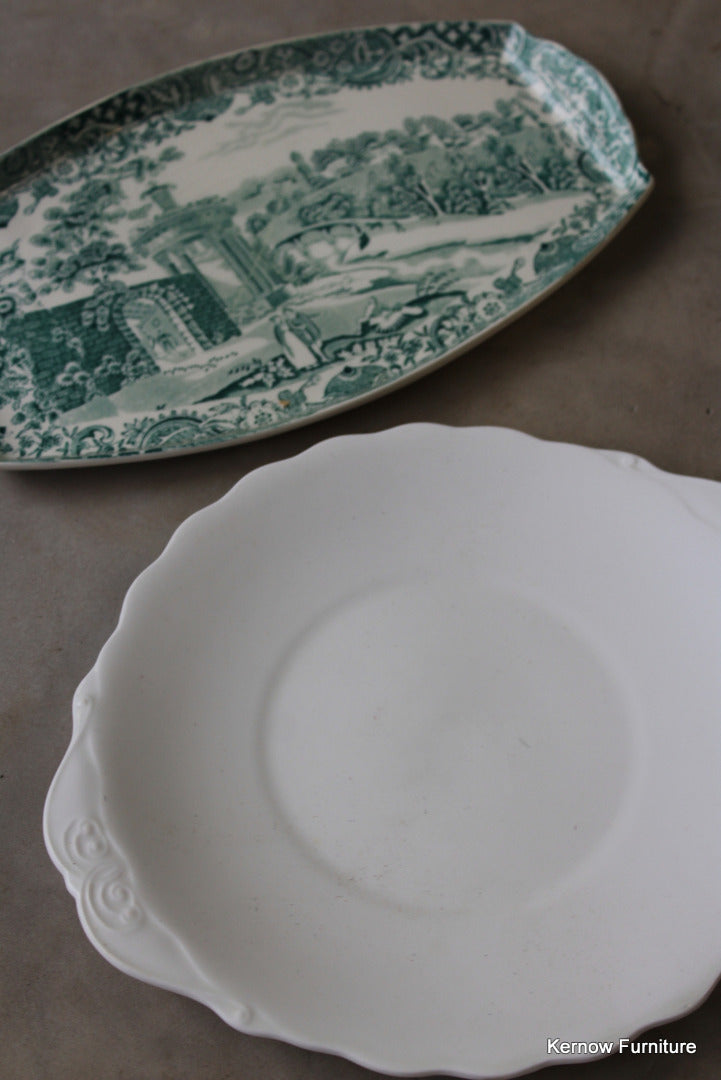 Pair Vintage Serving Plates - Kernow Furniture