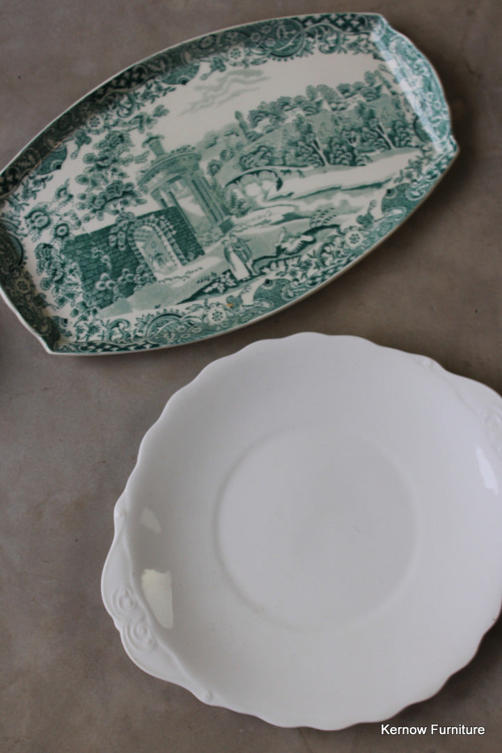 Pair Vintage Serving Plates - Kernow Furniture