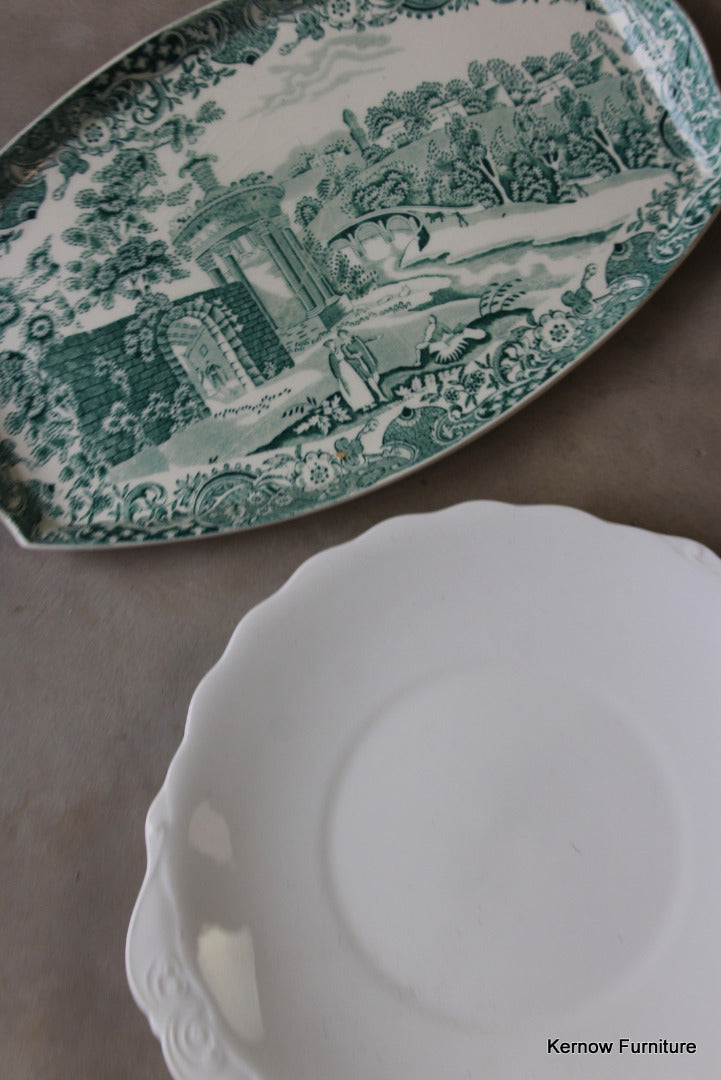 Pair Vintage Serving Plates - Kernow Furniture