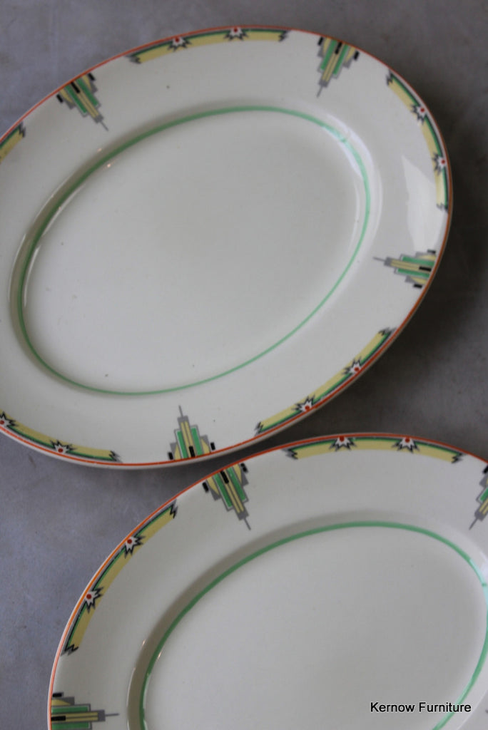 Woods Ivoryware Art Deco Oval Plates - Kernow Furniture