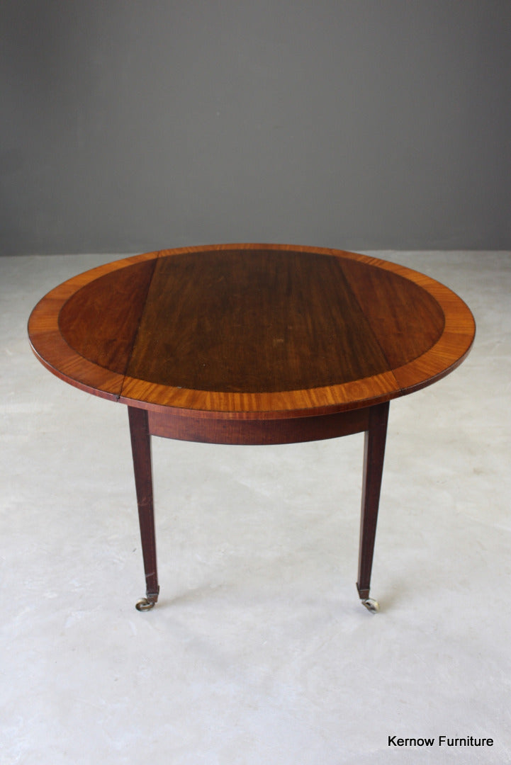 Antique Mahogany & Satinwood Drop Leaf Table - Kernow Furniture