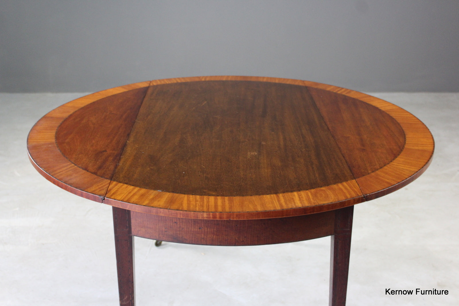 Antique Mahogany & Satinwood Drop Leaf Table - Kernow Furniture