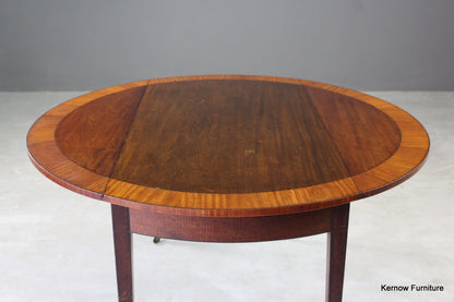 Antique Mahogany & Satinwood Drop Leaf Table - Kernow Furniture