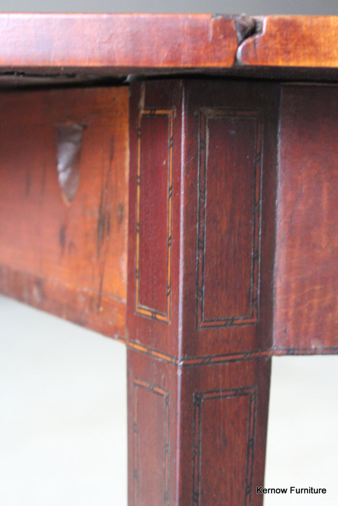 Antique Mahogany & Satinwood Drop Leaf Table - Kernow Furniture