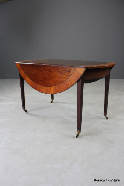 Antique Mahogany & Satinwood Drop Leaf Table - Kernow Furniture