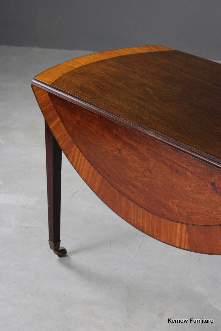 Antique Mahogany & Satinwood Drop Leaf Table - Kernow Furniture