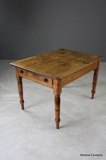 Antique Victorian Pine Kitchen Table - Kernow Furniture