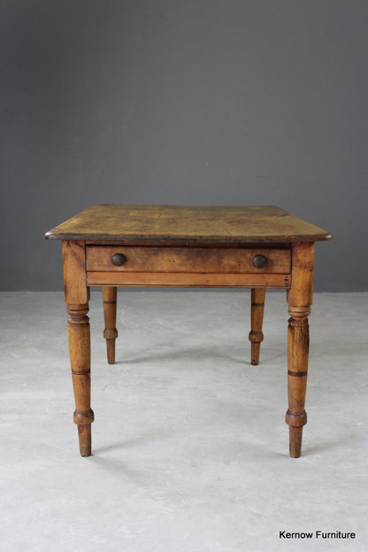 Antique Victorian Pine Kitchen Table - Kernow Furniture