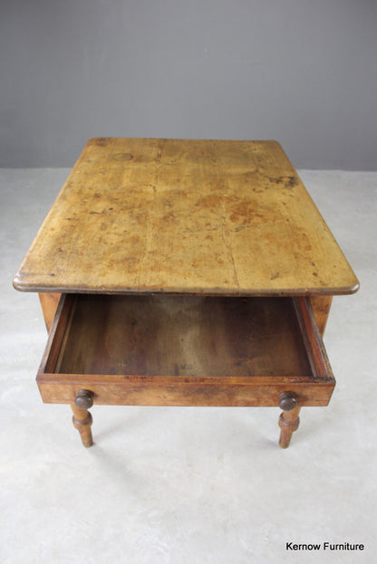 Antique Victorian Pine Kitchen Table - Kernow Furniture