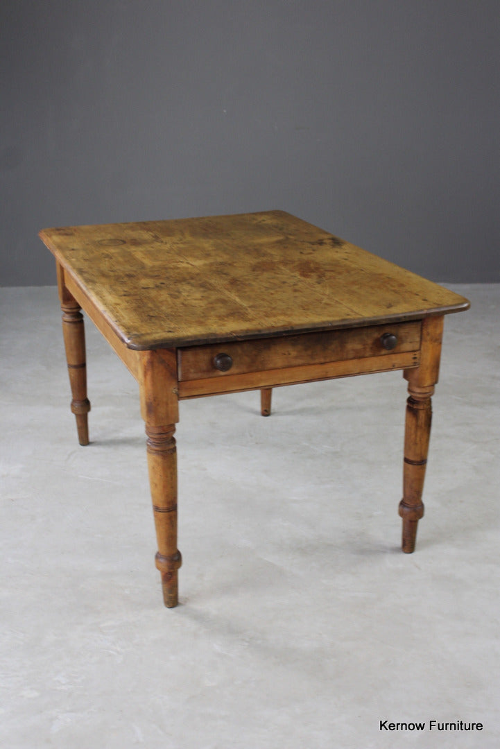 Antique Victorian Pine Kitchen Table - Kernow Furniture