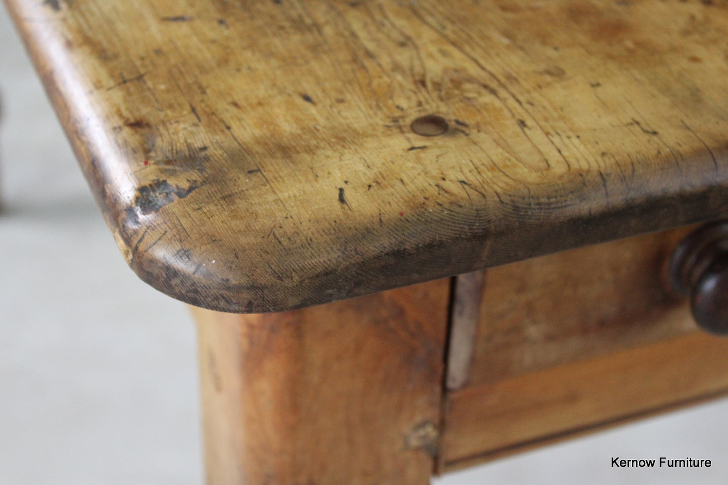 Antique Victorian Pine Kitchen Table - Kernow Furniture