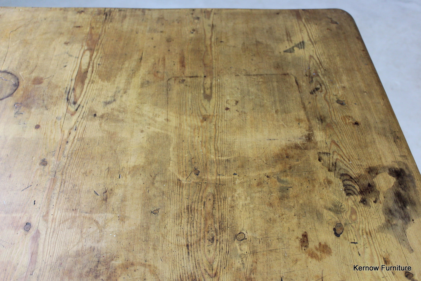 Antique Victorian Pine Kitchen Table - Kernow Furniture