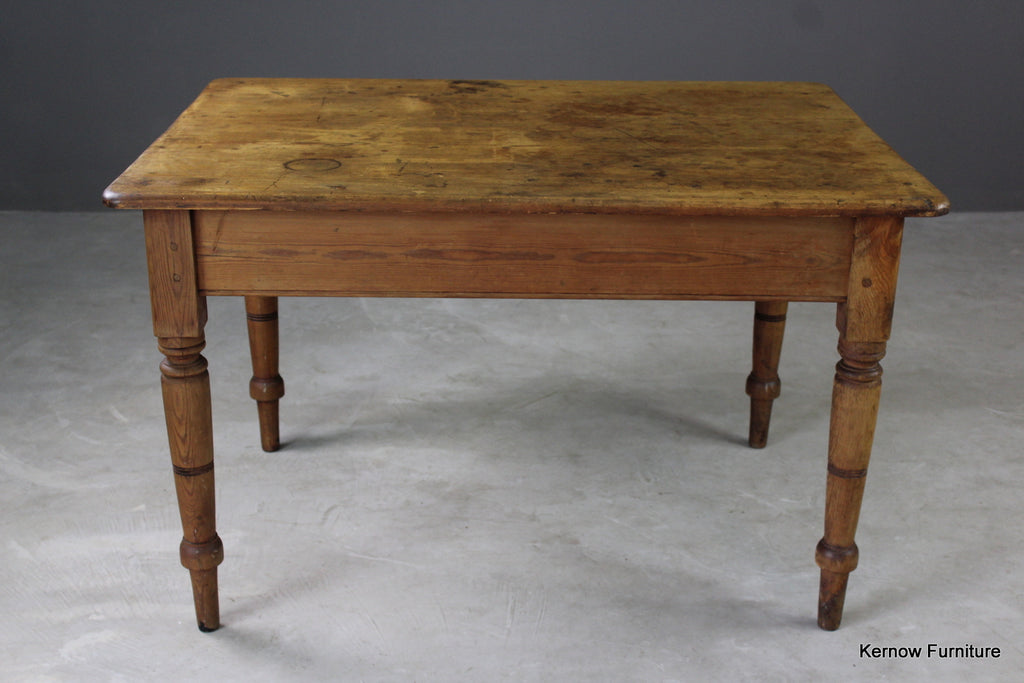 Antique Victorian Pine Kitchen Table - Kernow Furniture